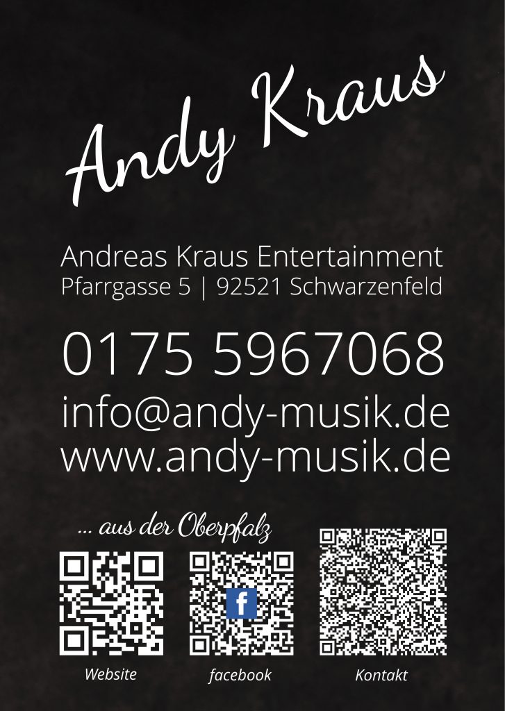 Autogrammkarte Rückseite Andy Kraus