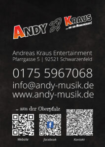 Autogrammkarte Andy Kraus Rückseite